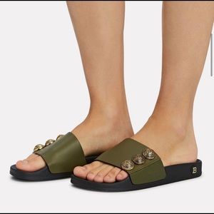 Balmain leather slides